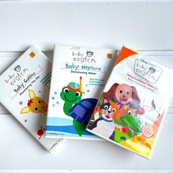 Lot of 3 Baby Einstein DVD’s Baby Galileo, Baby Neptune, & Neighborhood Animals - Picture 2 of 10